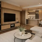 Ambiente decorado con melamina Primacor Flormorado acabado flormorado colombiano