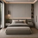 Ambiente decorado con melamina Primacor Tihua acabado microcemento