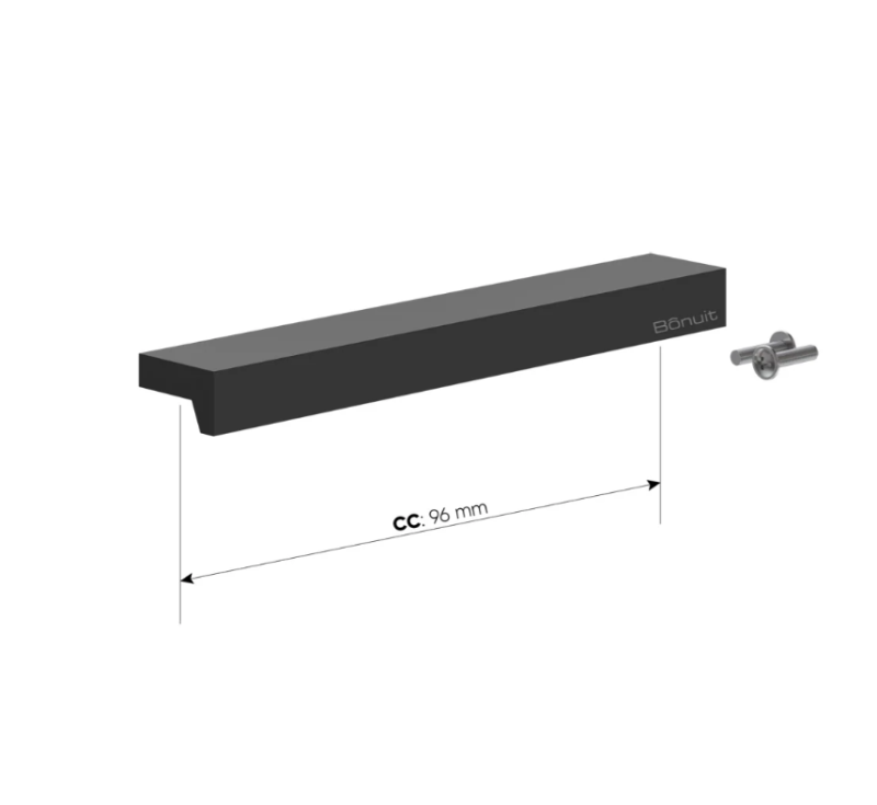 Manija aluminio 325 negra CC 96 mm