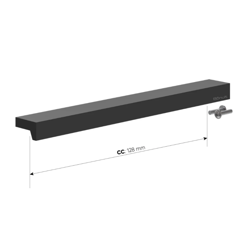 Manija aluminio 325 negra CC 128 mm